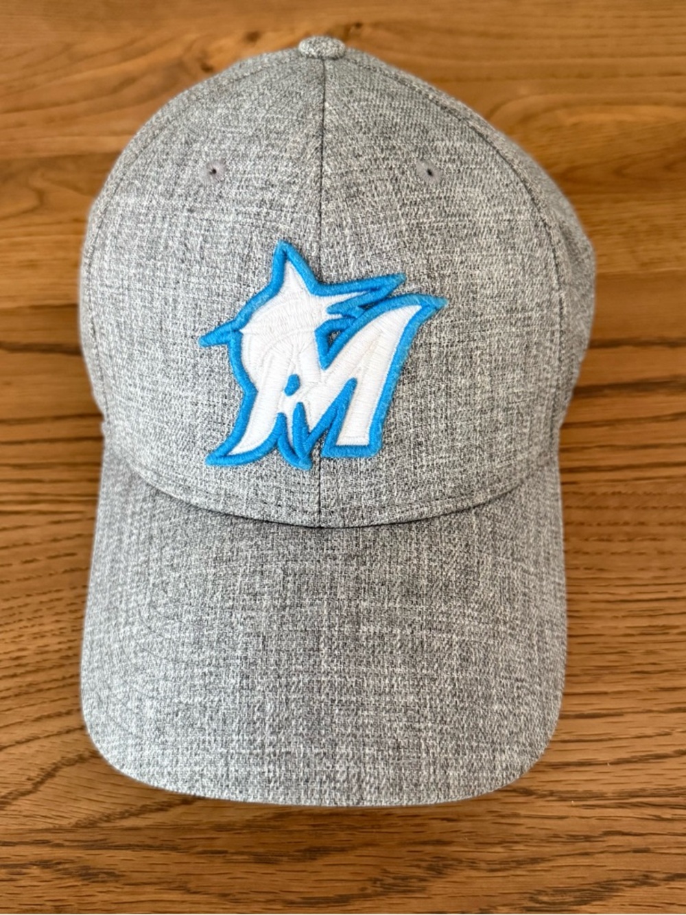 Miami Marlins Gray Men's Heather Cap with Blue-Trim Logo